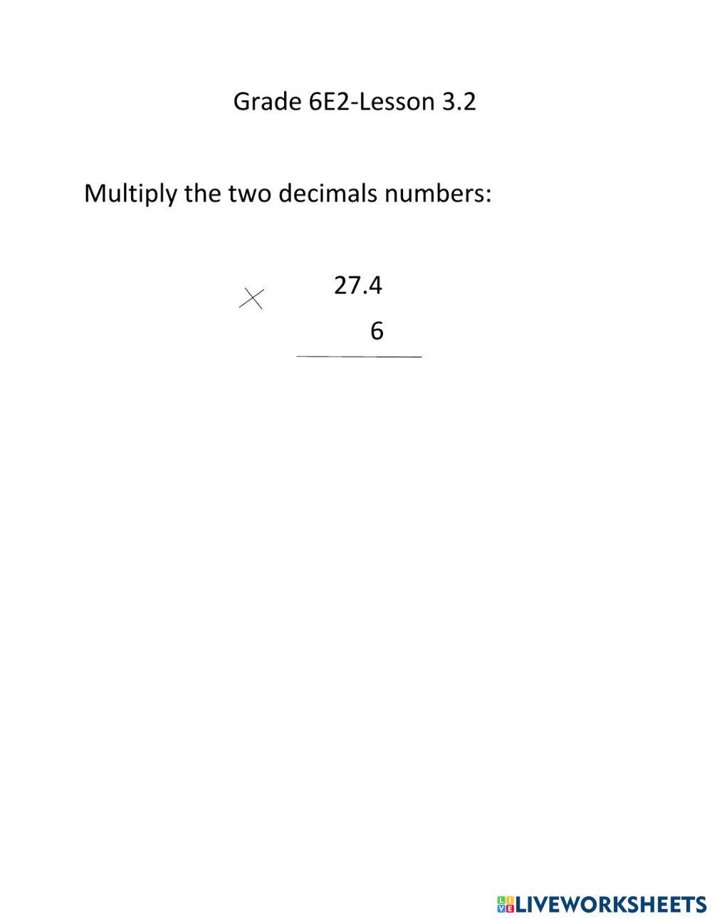 Multiply decimals