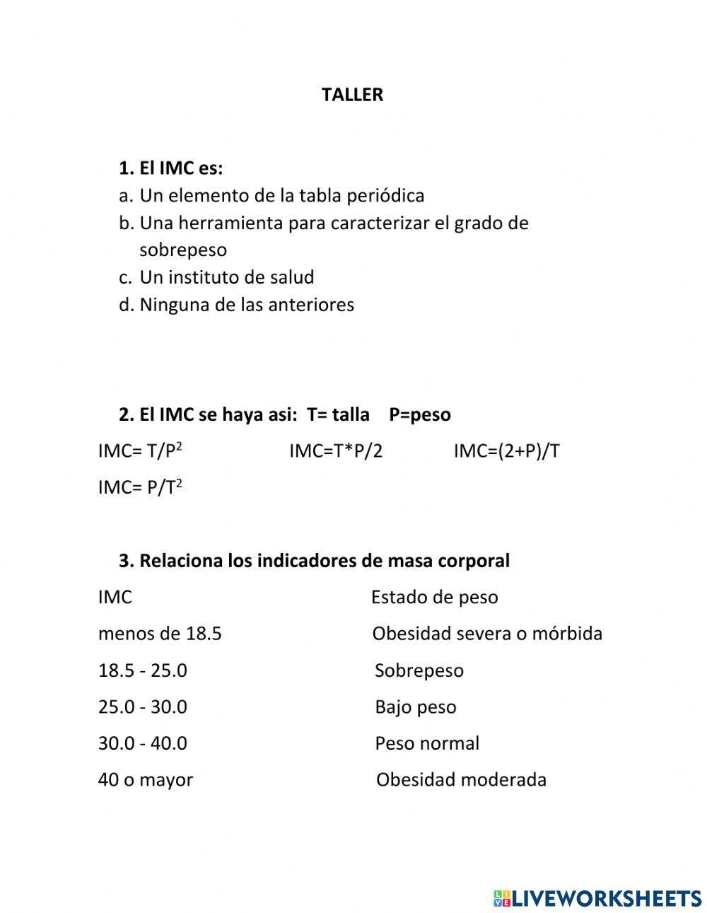 Taller imc habitos saludables 1