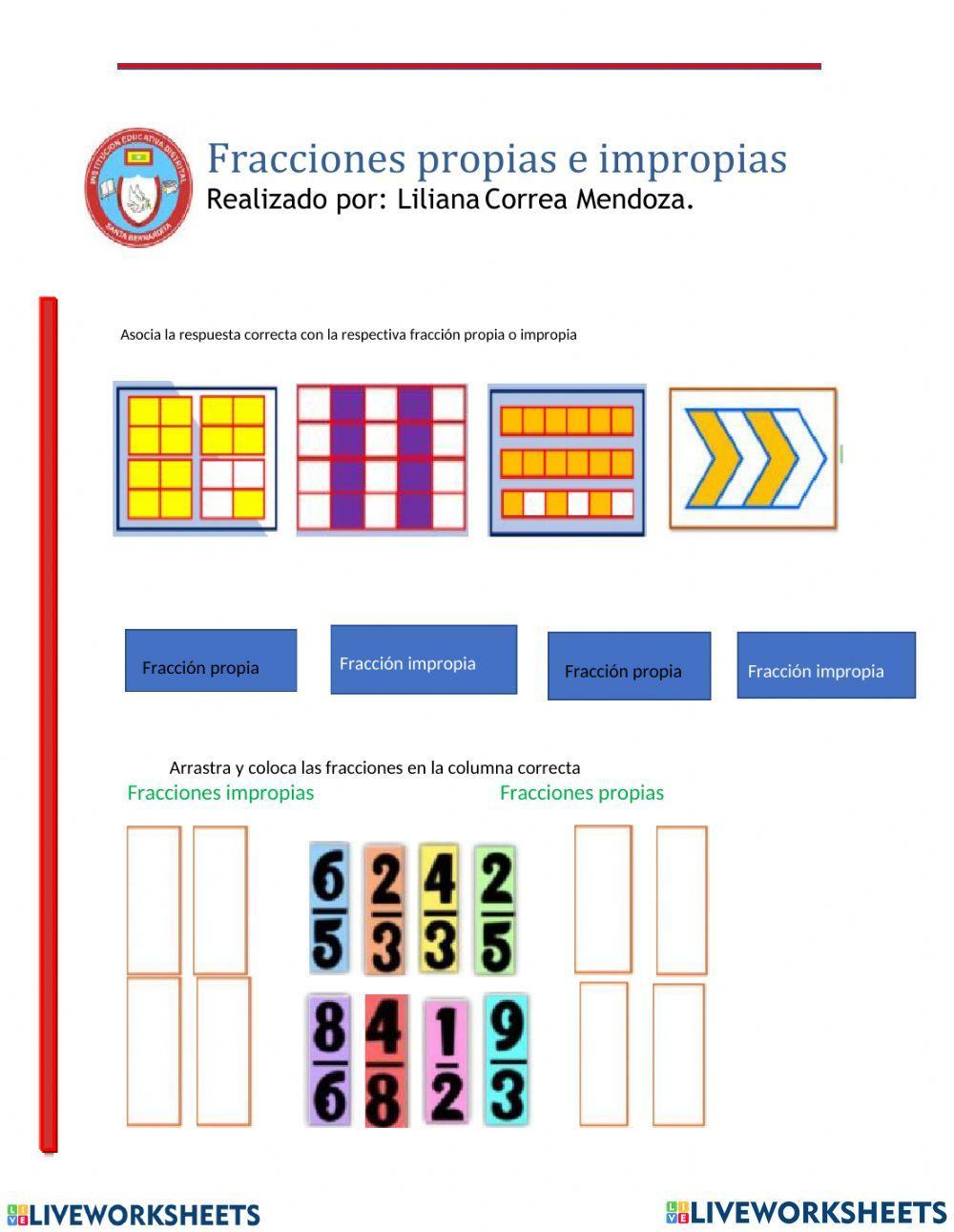 Fracciones propias e impropias