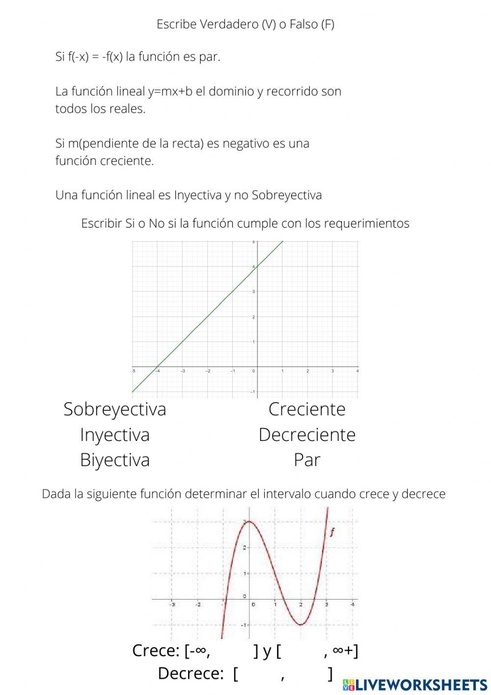 Funciones Pares Impares Crecientes Decrecientes