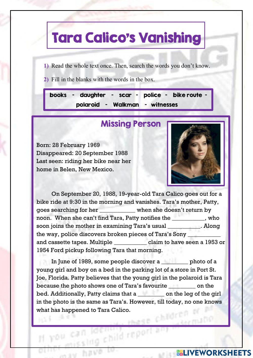 Missing Person - Simple Present