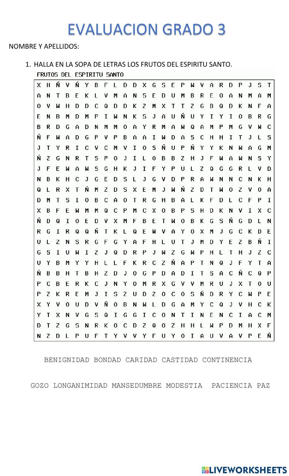 Evaluacion final grado 3