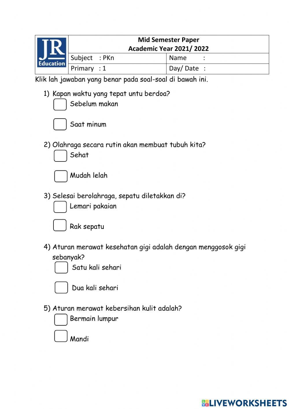 Ujian PKn Jimmy Huang