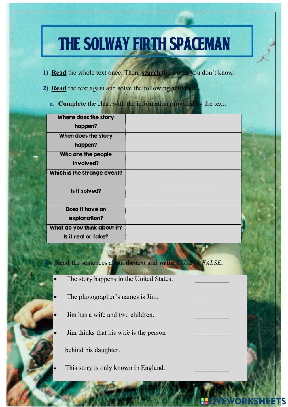 Reading Comprehension - Strange Photograph