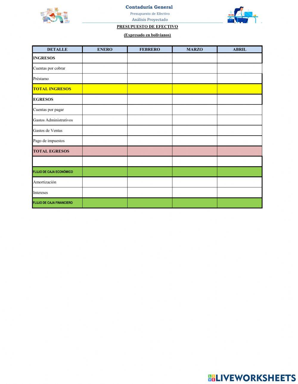 Presupuesto de efectivo