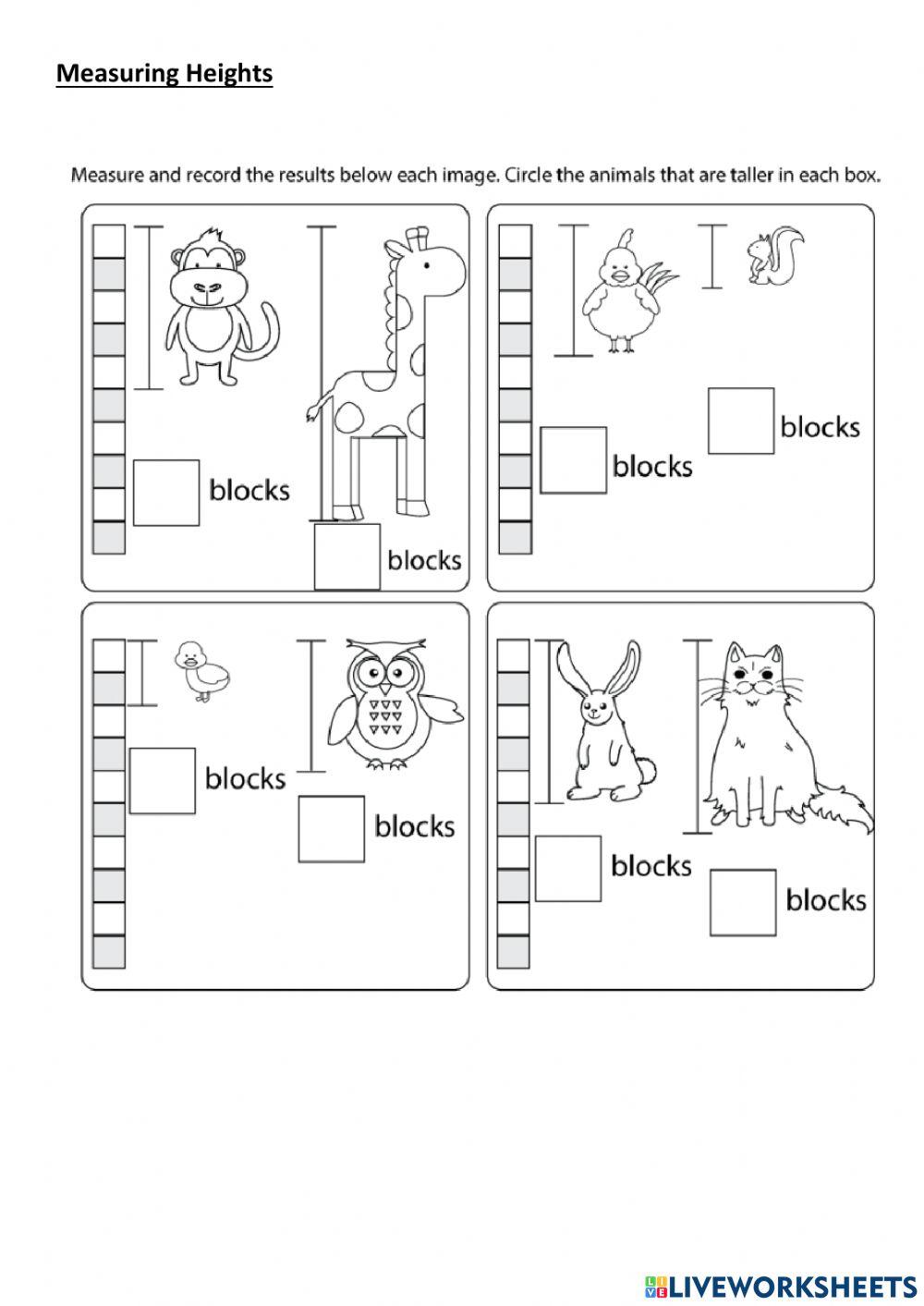 Measuring Heights worksheet Measuring Heights worksheet