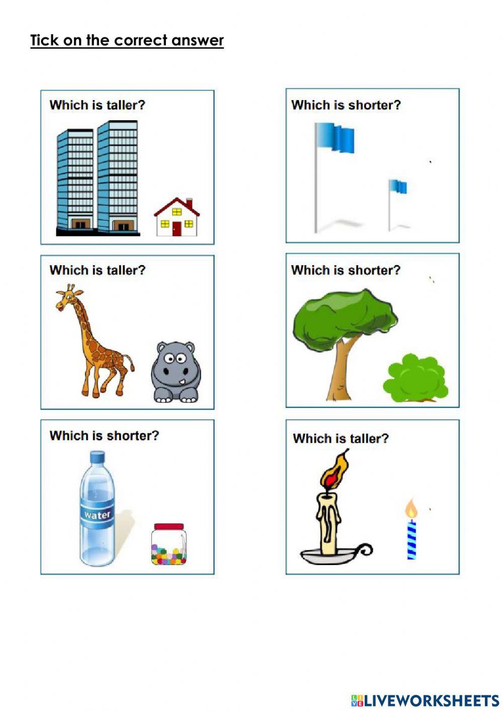 Measuring Heights worksheet