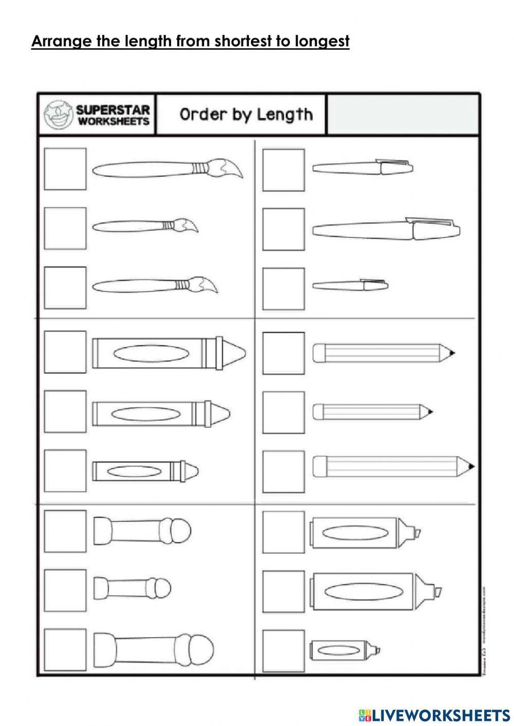 Comparing Length worksheet