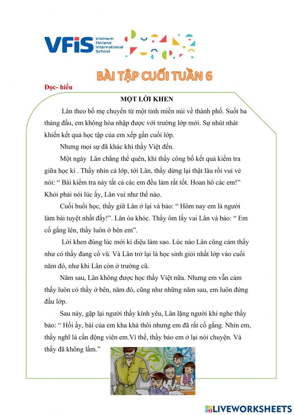 Bài tập cuối tuần 6