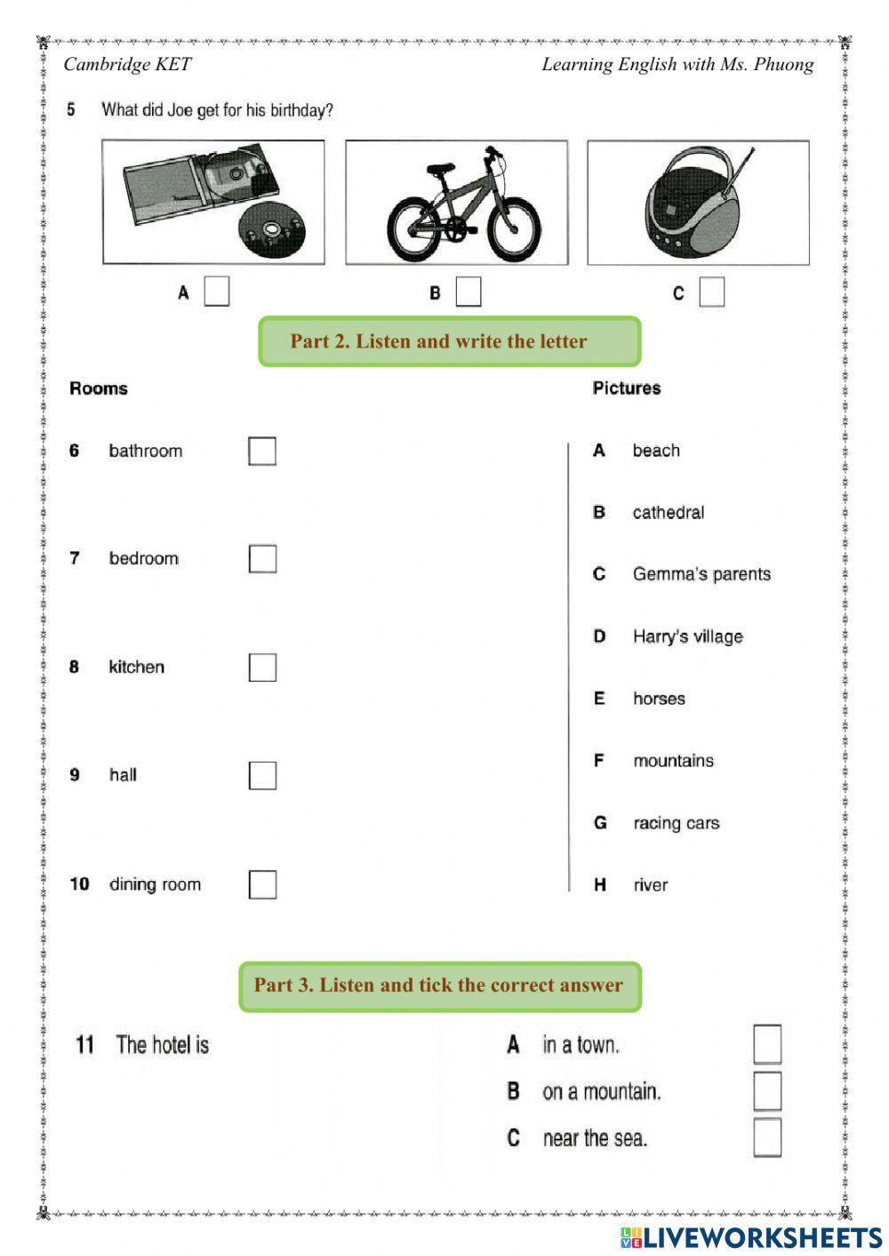 Cambridge KET -Listening