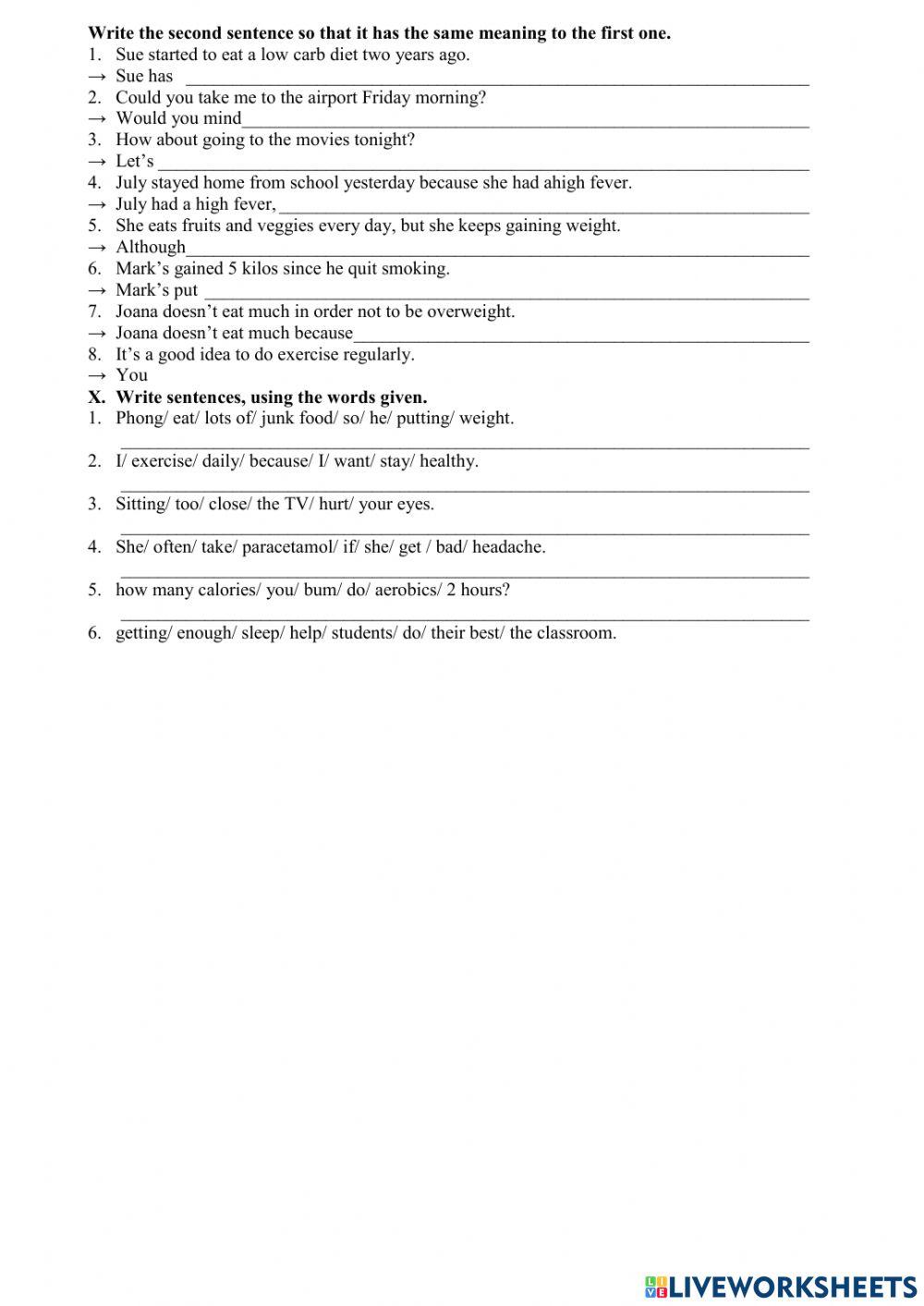 English 7 -Test for Unit 2-MLH