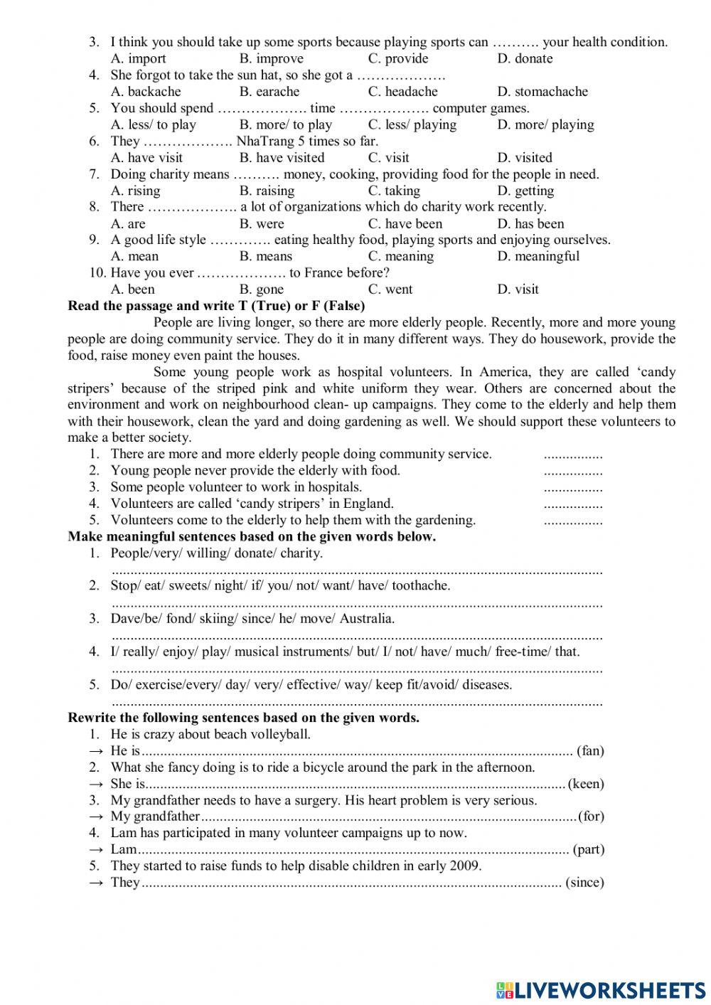 English 7-Review Unit 1-2-3 (B4-Advanced)