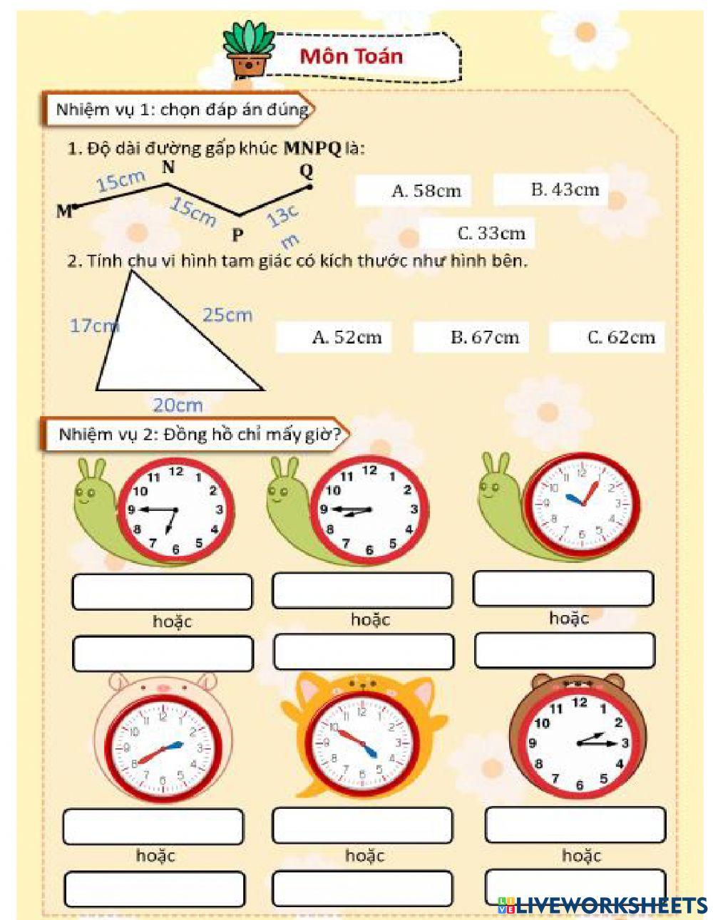 Phiếu ôn tập cuối tuần 3