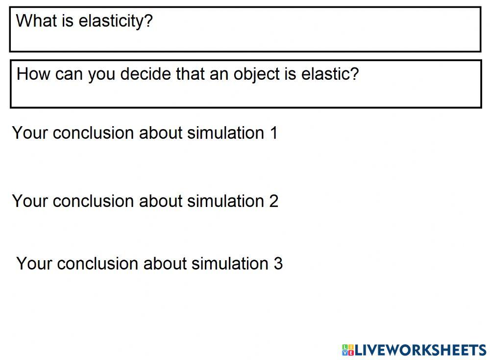 Worksheet for elasticity simulation