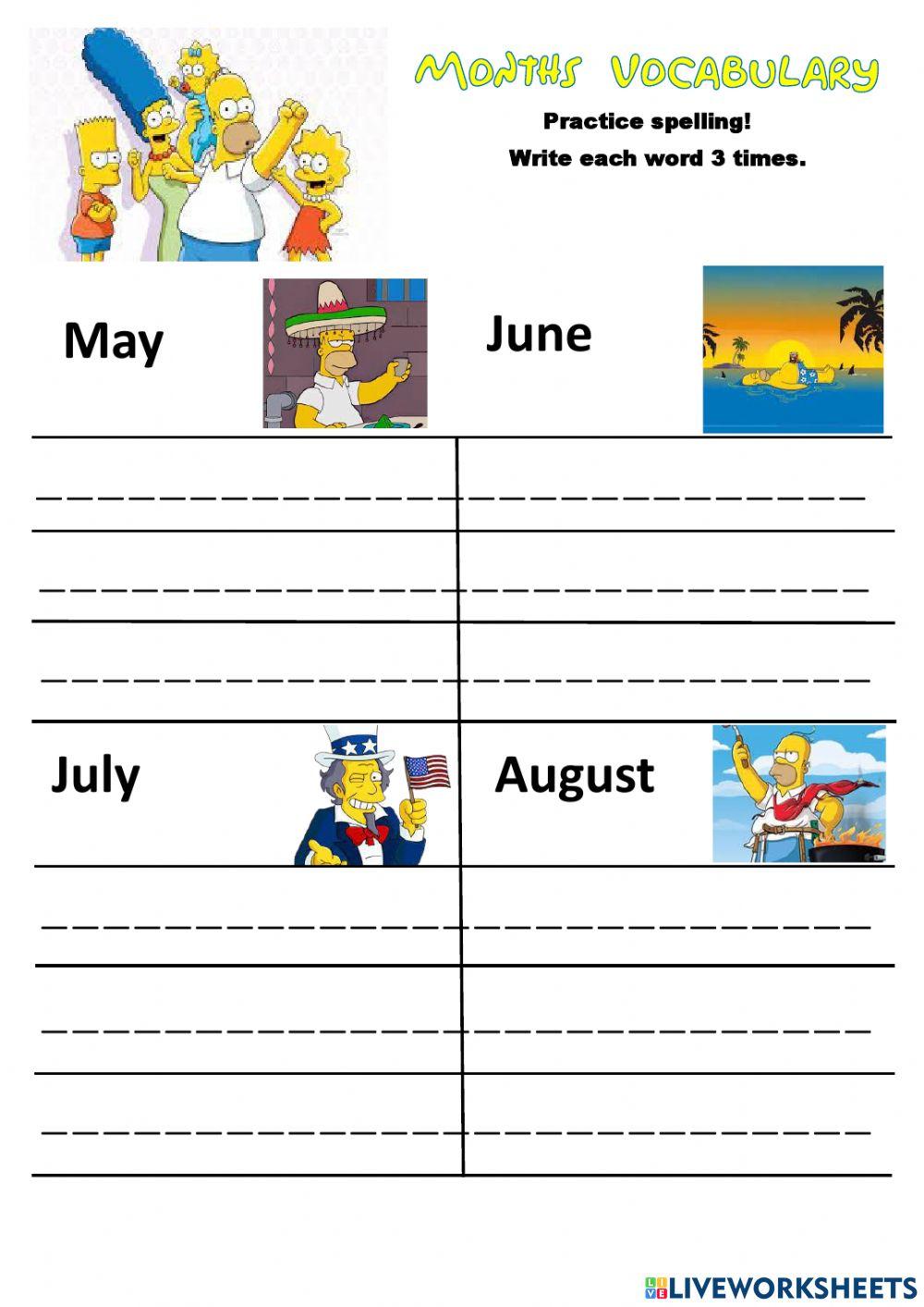 ESL Unit 2 Review - Part 3 (months)