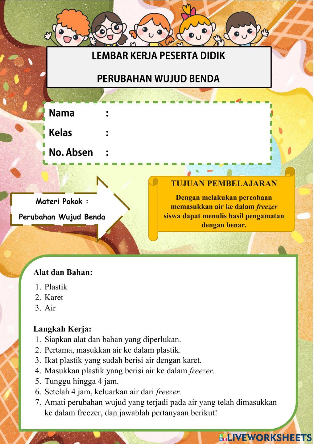 Lkpd perubahan wujud benda