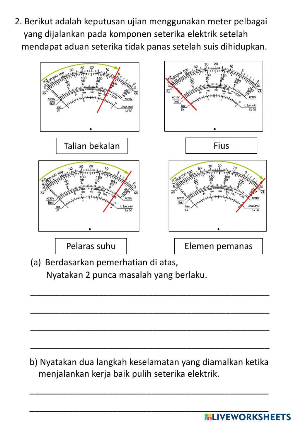 Mengesan kerosakan seterika elektrik