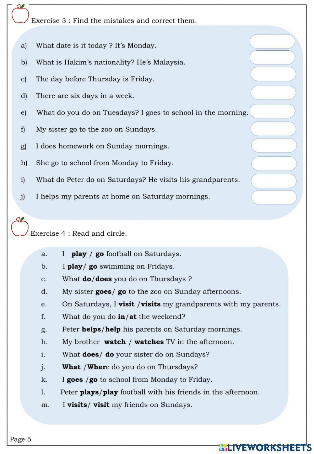 What day is it today? interactive activity | Live Worksheets