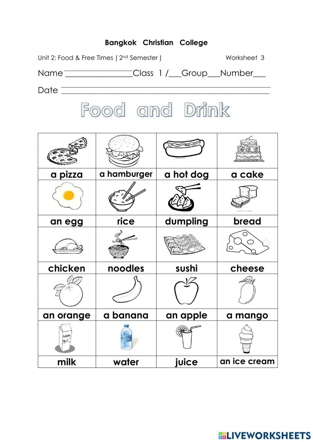 WS 3   Food and Drink