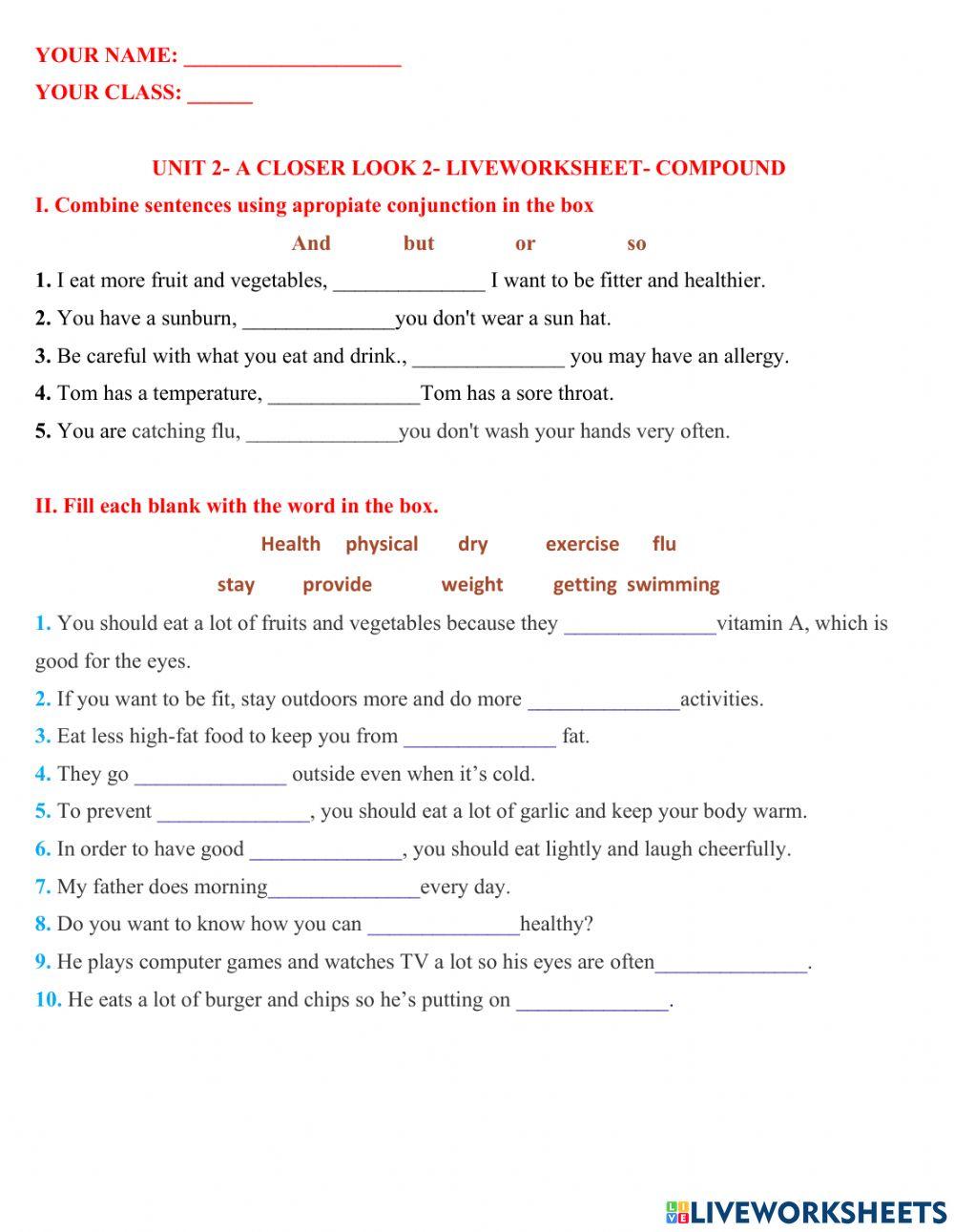 Englis 7 Unit 2 a Closer Look 2.2
