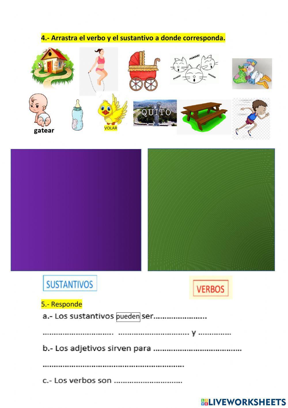 Sustantivos -  adjetivos -  verbos