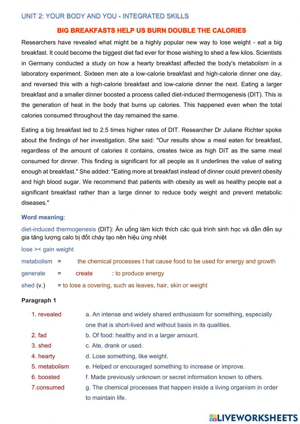 Unit 2 integrated skill