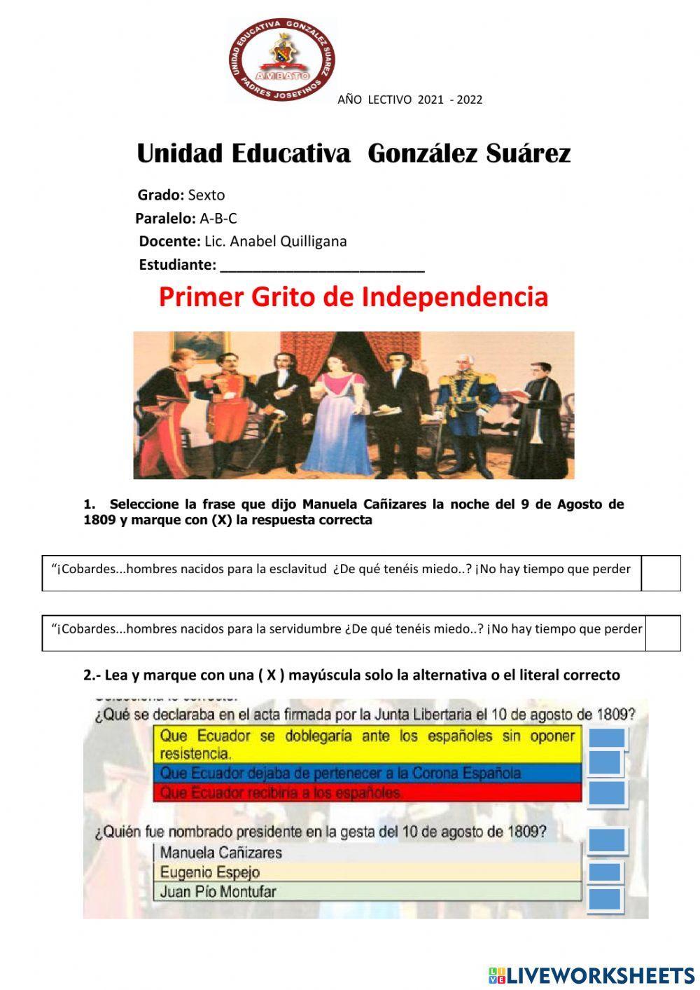 Primer Grito de Independencia