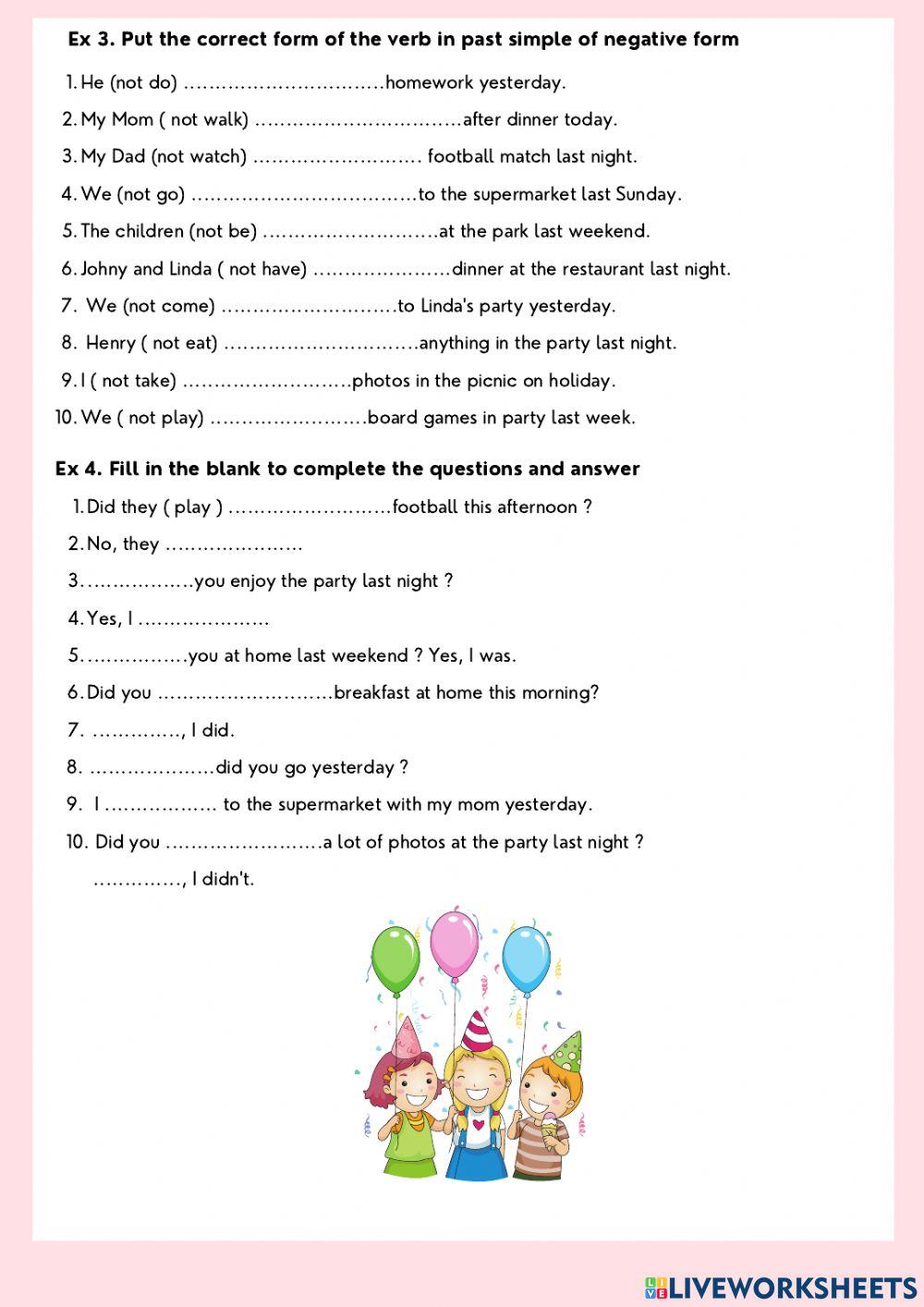 Grammar worksheet