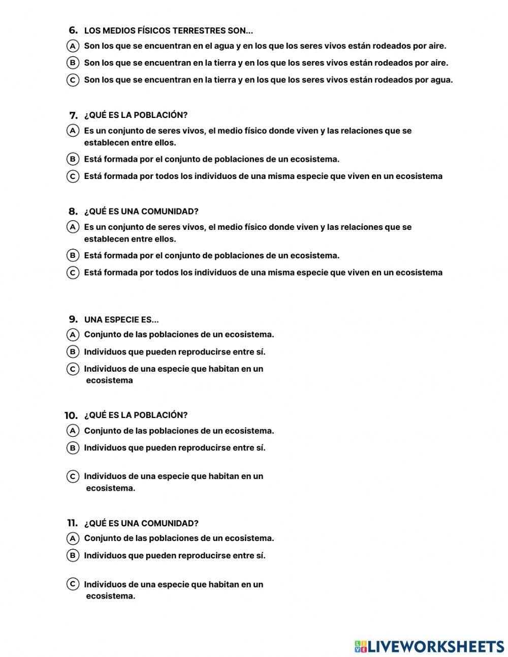 Los componentes de los ecosistemas