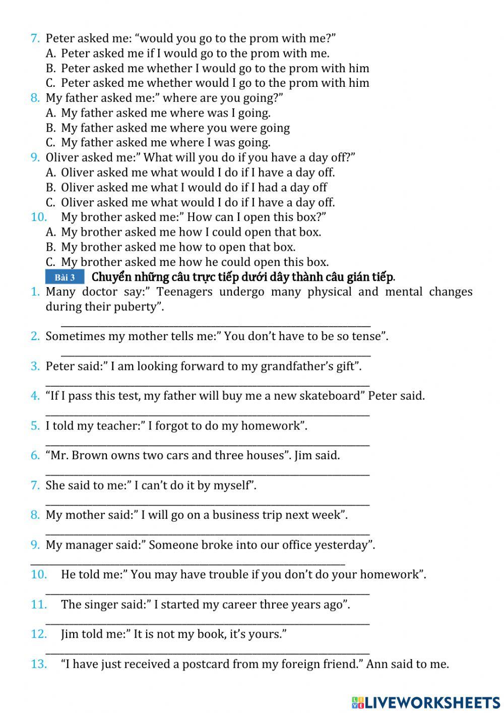 E9 - unit 3 - a closer look 2 - reported speech