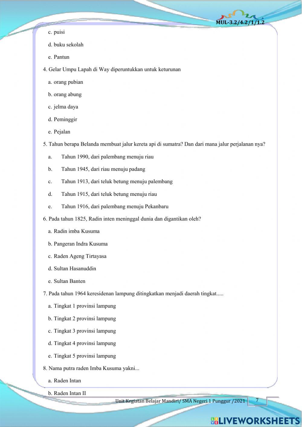 UKBM Sejarah Kebudayaan Lampung