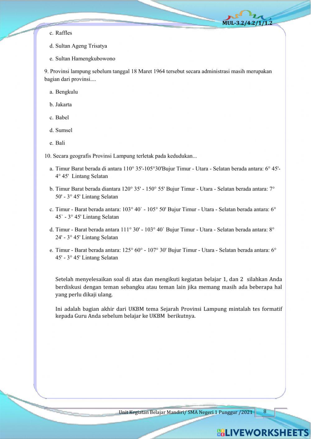 UKBM Sejarah Kebudayaan Lampung