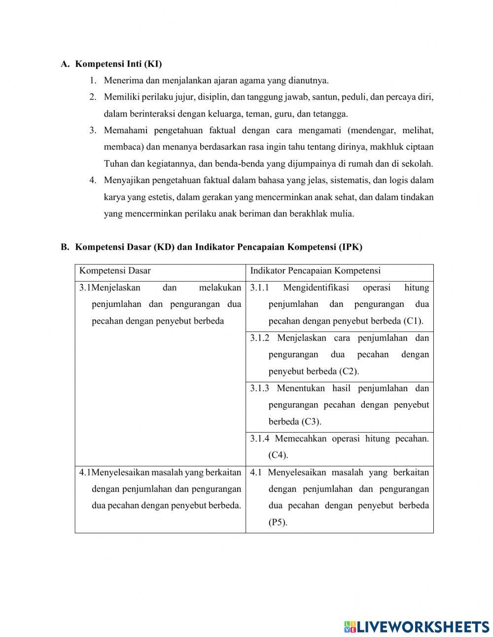Lkpd matematika kelas v semt 1