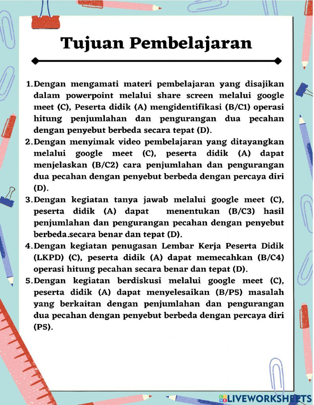 Lkpd matematika kelas v semt 1