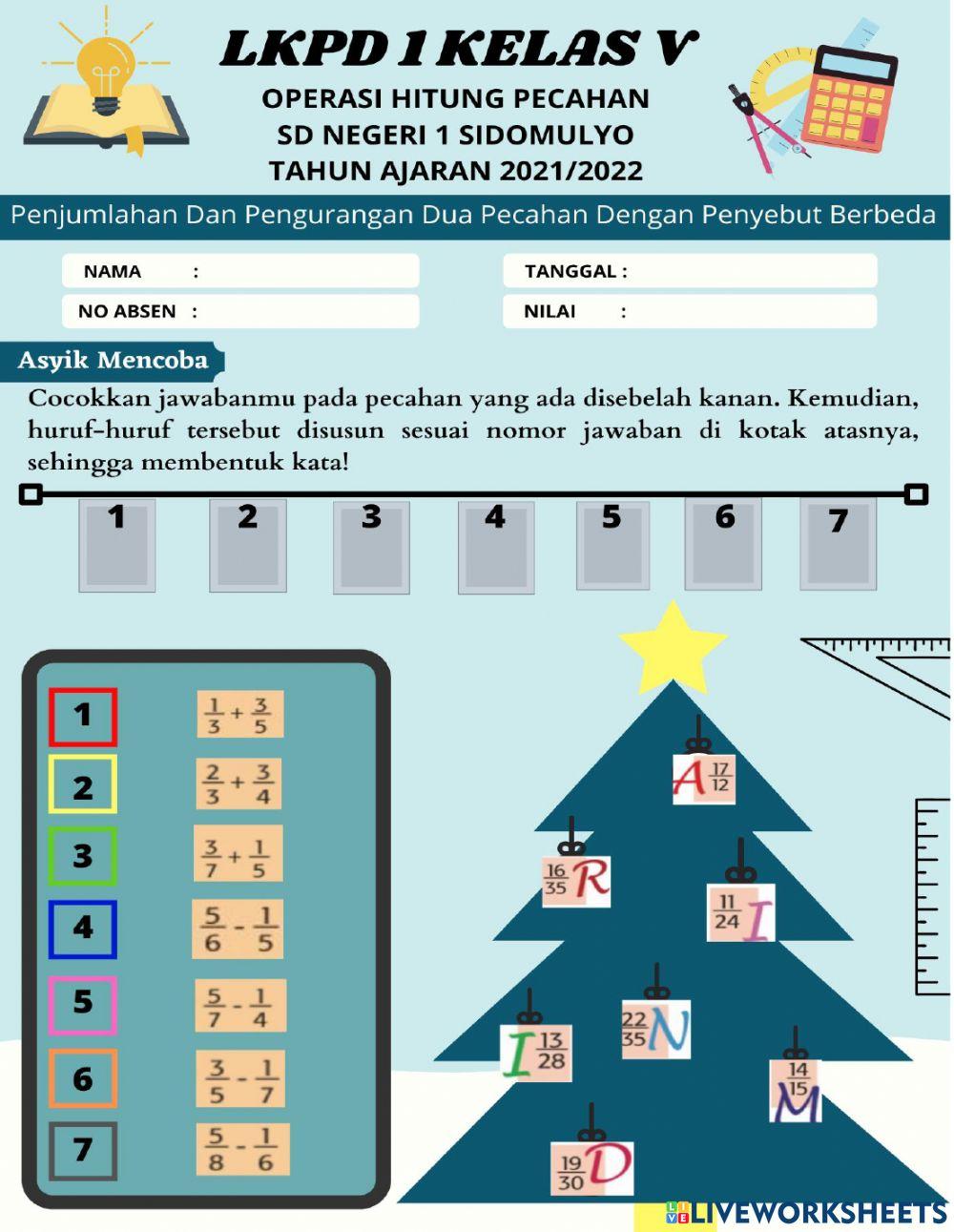 Lkpd matematika kelas v semt 1