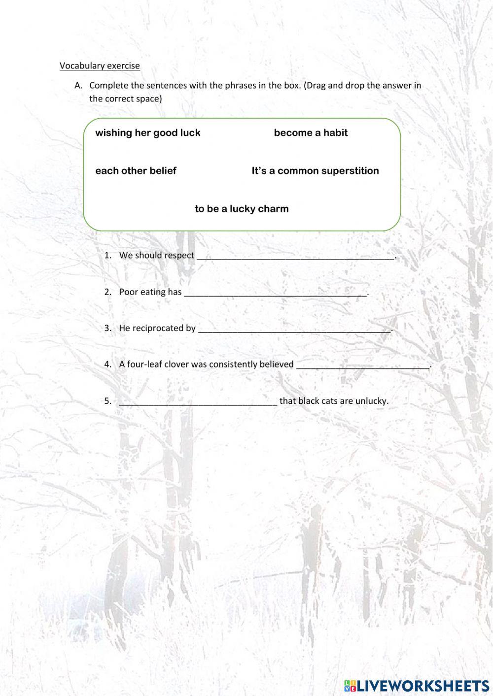 Vocabulary (superstition)