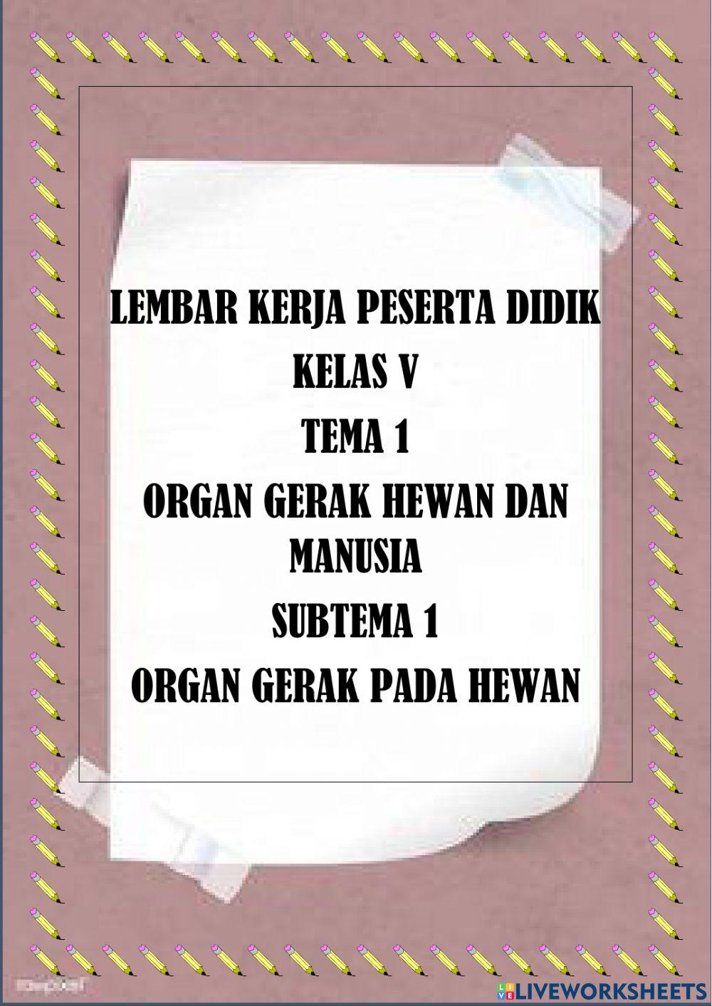 Lembar Kerja Peserta Didik Kelas V Tema 5 Subtema 1