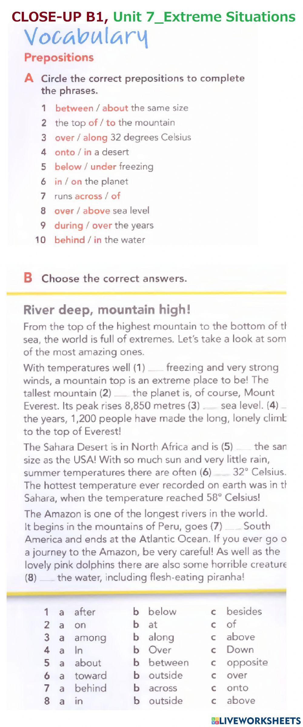 CLOSE-UP B1-Unit 7-Vocabulary ii CLOSE-UP B1-Unit 7-Vocabulary ii