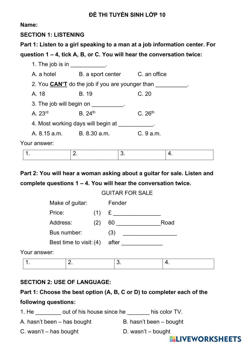 English 9 English language worksheet Live Worksheets