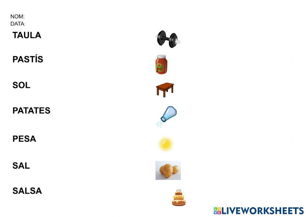 Relaciona les paraules