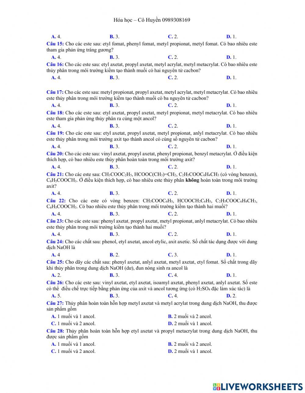 Chuyên để 3- phiếu 9