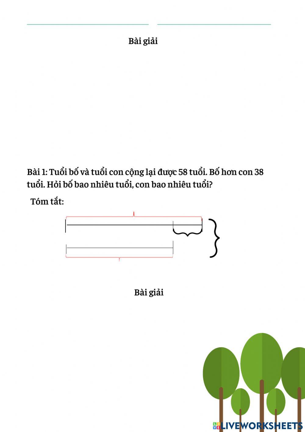 Tìm hai số khi biết tổng và hiệu