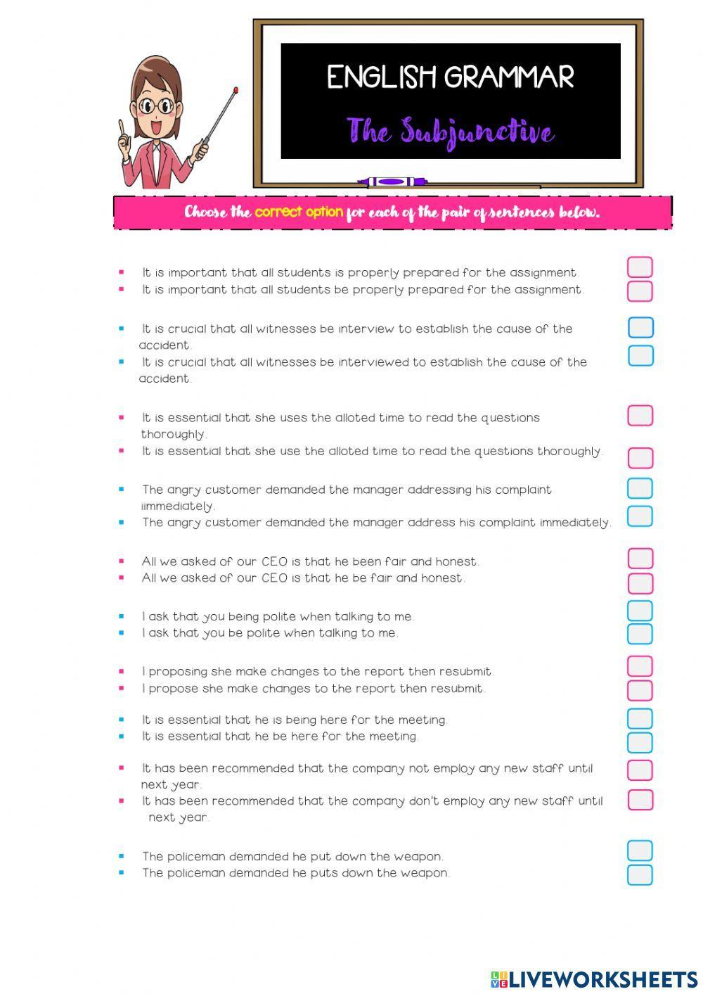 The Subjunctive- Advanced