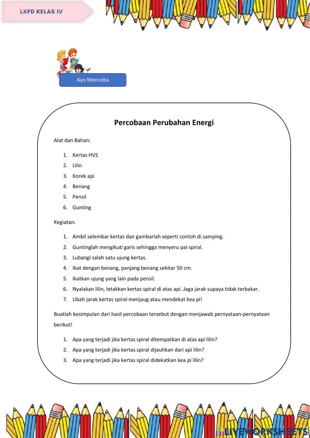 Lembar kerja peserta didik