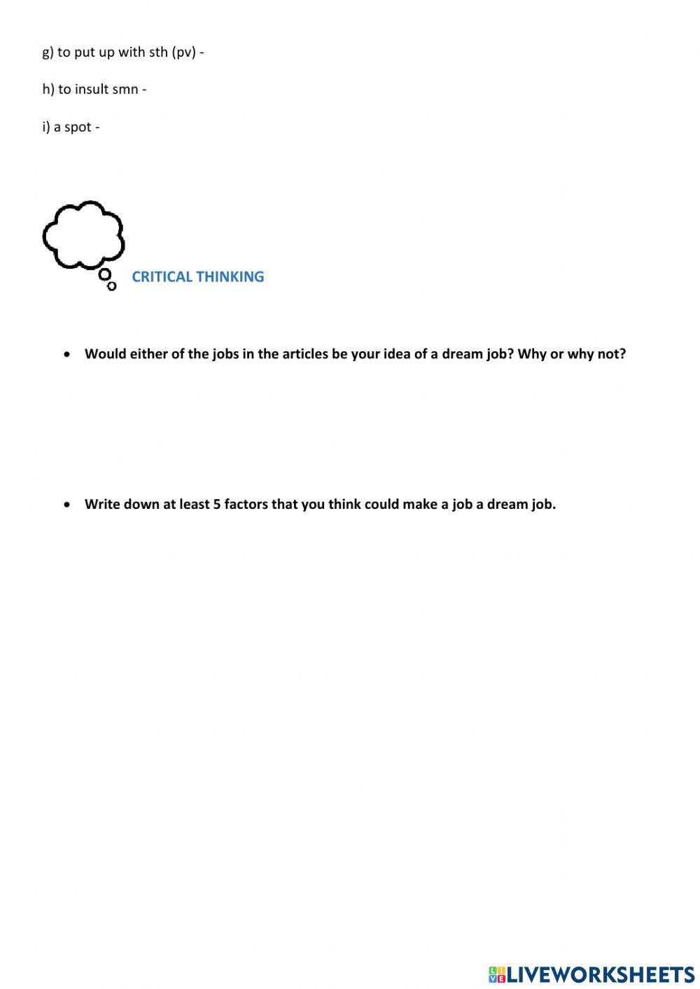 Reading - Working Life