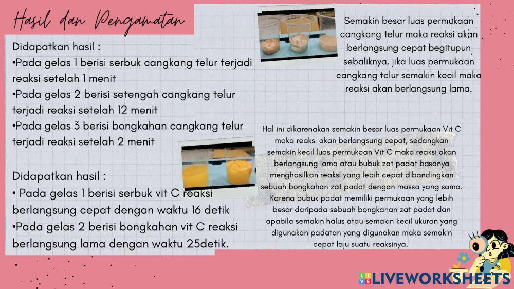 Home Experiment Pengaruh Luas Permukaan terhadap Laju reaksi