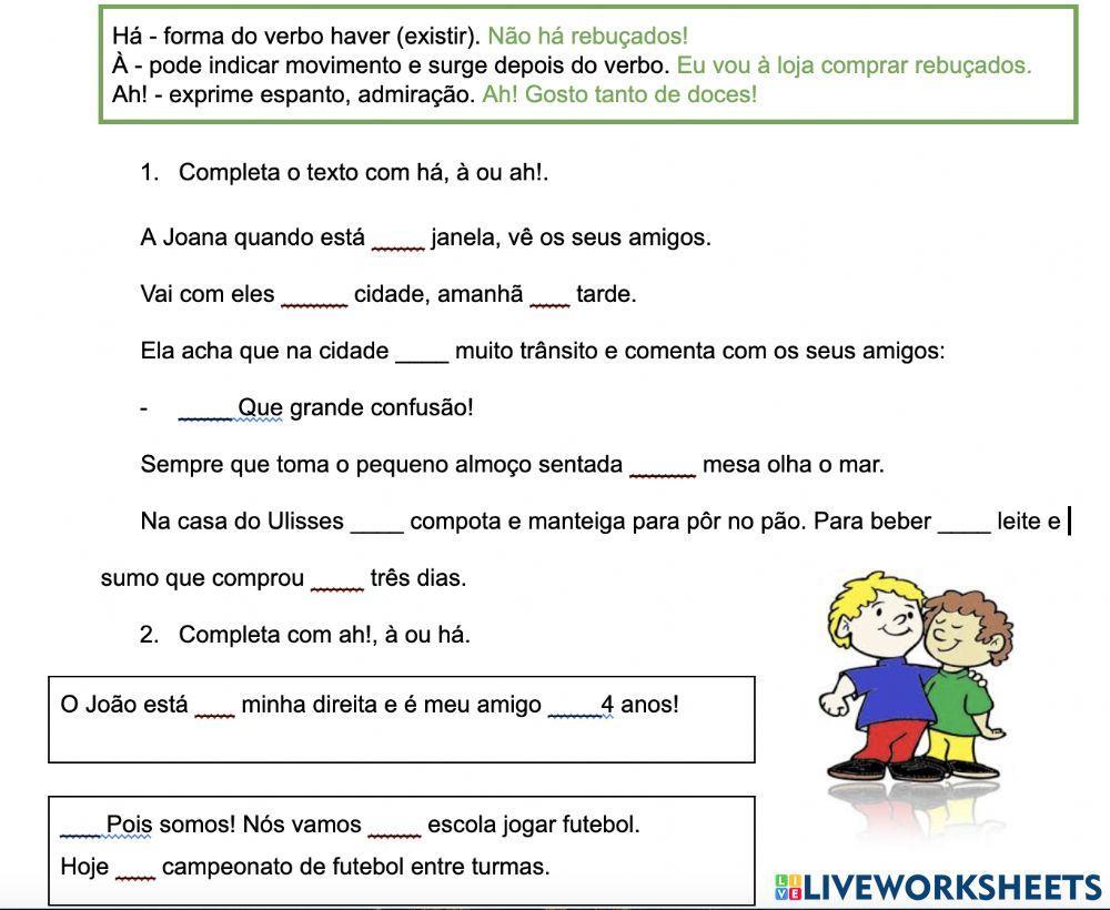 Ortografia Ah! há ou à