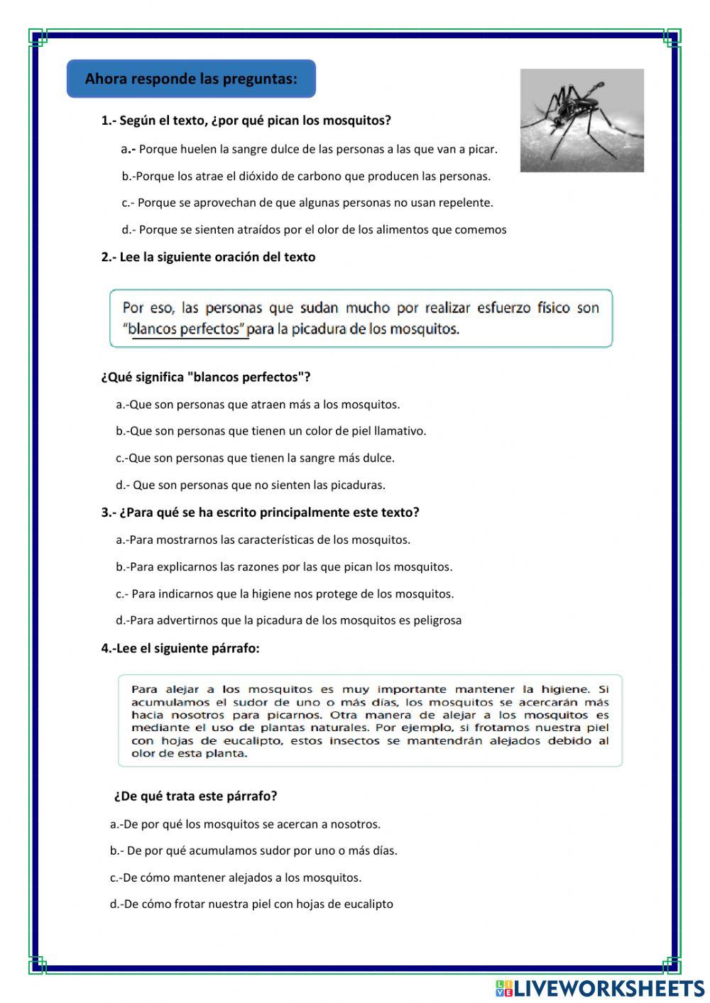 ¿Por que pican los mosquitos?