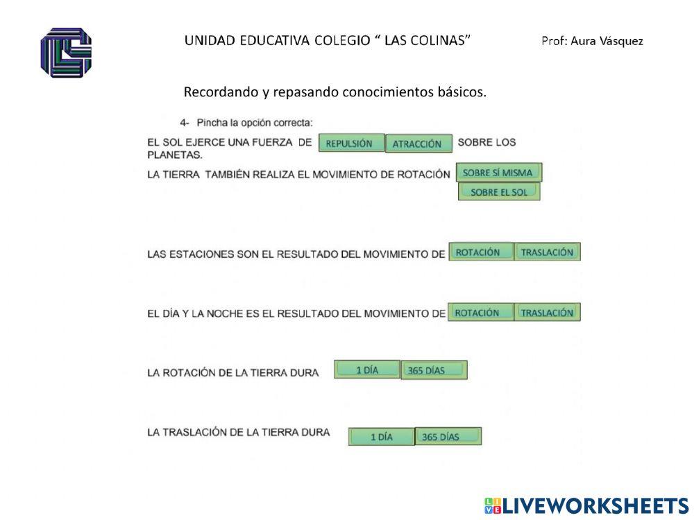 Conocimientos de Geografía.