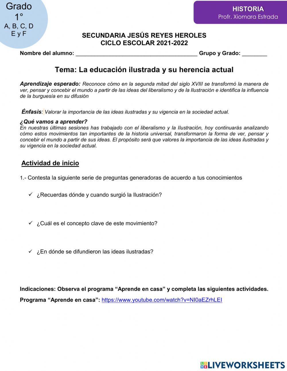 La educación ilustrada y su herencia actual